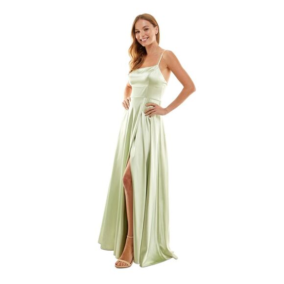 SPEECHLESS Womens Green Padded Adjustable Lined Formal Dress 9 - Picture 3 of 3